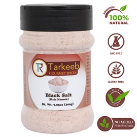 Tarkeeb Black Salt Powder - Indian Himalayan Black Salt (Kala Namak ) 7.05 oz (200g) Shaker Top PET Jar | All Natural | Vegan | No Colors | Gluten Free | NON-GMO | Tofu Scramble Seasoning Natural Egg Taste | Indian Origin |