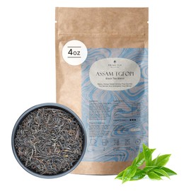 Prime Tea - Premium Assam TGFOP1 - Grade Black Loose Leaf Tea, Exquisitely Strong, Malty & Rich Flavor, 100% Organic, Pure Unblended, Single Origin, Luxurious Loose-Leaf - 4 Ounce