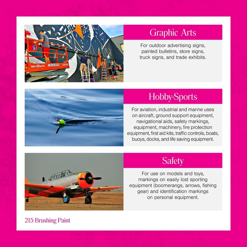 DayGlo Fluorescent Solvent-Based 215 Alkyd Brushing Enamel Paint, high visibility