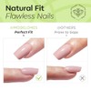 modelones Uñas postizas cortas Modelones Green Press on Almendra, con