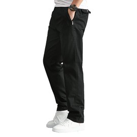 WZIKAI Mens Cargo Pants,Elastic Waist Sweatpants for Men Casual Long Trousers Light Jogger Pants Black L