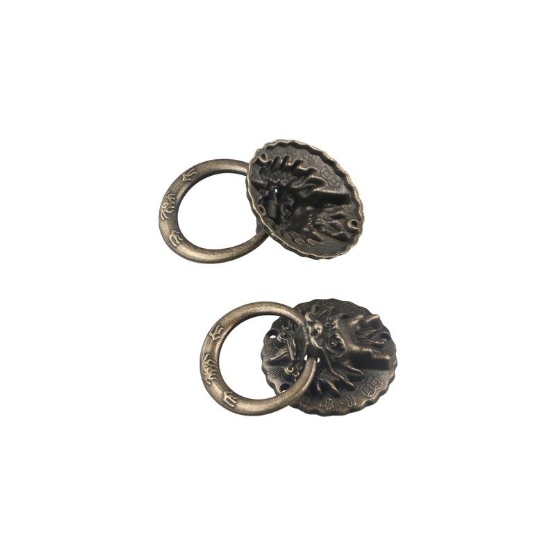 Pokinge 12 Pcs Dragon Head Knobs Antique Cabinet Handles Metal