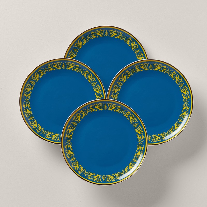 Lenox Blue Lx Remix 4-Piece Accent Plate Set, 3.97