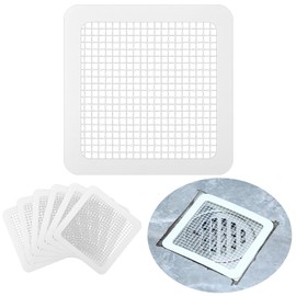 VIHOSE 50 Pcs Disposable Shower Drain Hair Catcher Mesh Drain Cover 4 Inch Disposable Hair Drainage Stickers Anti Clogging Screen Trap for Shower Bathroom Bathtub Strainer Stopper(Square)