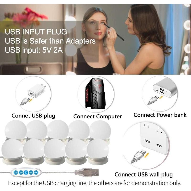 Led Vanity Mirror Lights, Hollywood Style Makeup Light with 10