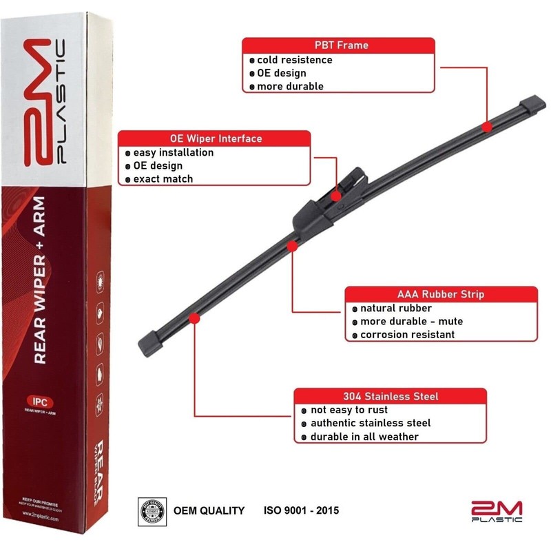 2M PLASTIC Rear Wiper Arm & Blade For VW Atlas