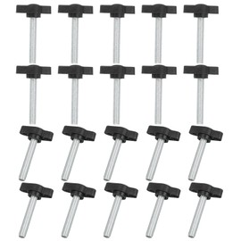 MECCANIXITY Knurled Clamping Knobs Handle Thumb Screws Bolt Knobs M6 x 35 mm Male Thread 27 mm Head for Electronics Automotive Furniture Assembly Wood Working DIY Projects(Black, Pack of 20)