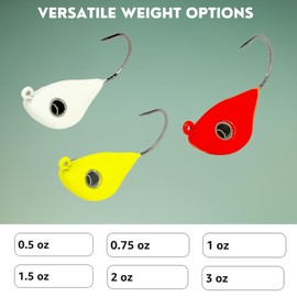 Rock Bottom Jigs™ - 1 oz, Orange, Premium Saltwater Fishing Jig for Blackfish (Tautog), Sheepshead, Grouper - Wide-Body Design for Less Snags - Ultra-Sharp VMC Hooks & Durable Construction - 2 Pack