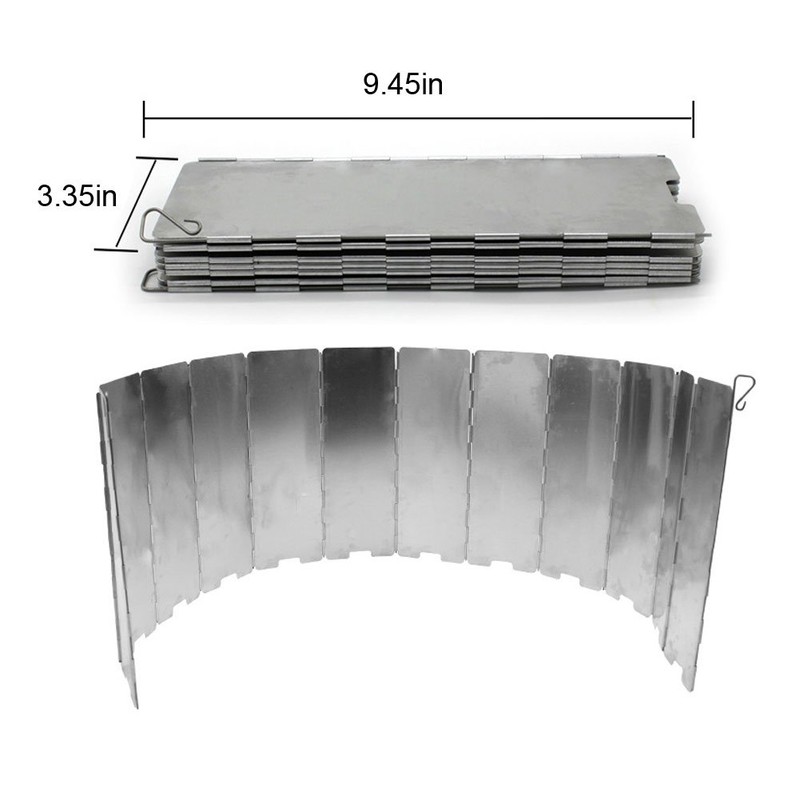 Stove Windscreen for Camp, 12 Plates Camping Windshield, Folding Stoves