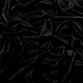 Ice Fabrics Stretch Crushed Velvet Fabric by The Yard - 60/62" Wide Soft Velvety Fabric for Sewing Apparel, Upholstery, Curtains & Decor - 250 GSM - 20% Vertical Stretch - Black - 1 Yard
