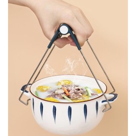 PengLAI Stainless Steel Hot Bowl Clip, Multifunction Anti-scalding Bowl Clip with Plastic Handle Pot Gripper, Foldable Bowl Clip Cooking Tool for Kitchen