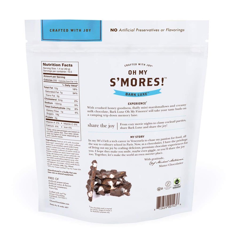 Chuao Chocolatier Oh My S'mores Bark Luxe Milk Chocolate Snacking