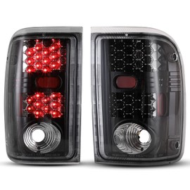 AUTOWIKI LED Tail Lights For 2001-2005 Ford Ranger Rear Lamps Light 2002 2003 2004(Glossy Black/Clear Lens)