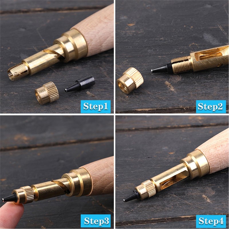 Yuentoen Japanese Screw Hole Punch,Automatic Hole Punch Drill Tool,6 Tip