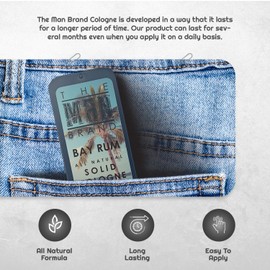 The Man Brand - Bay Rum Solid Cologne 0.75 oz - Natural Men's Cologne - Redefined men's fragrance Wax Cologne, Bay Rum Travel Size Cologne for men - natural mens cologne