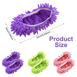 WhizNook 3 Pairs (6 Pieces) Cleaning Shoes, Cleaning Slippers, Removable and Washable, Mop Slippers, Reusable Mop Slippers, Mop Shoes, Floor Mop for Home, Floor, Dust, Hair