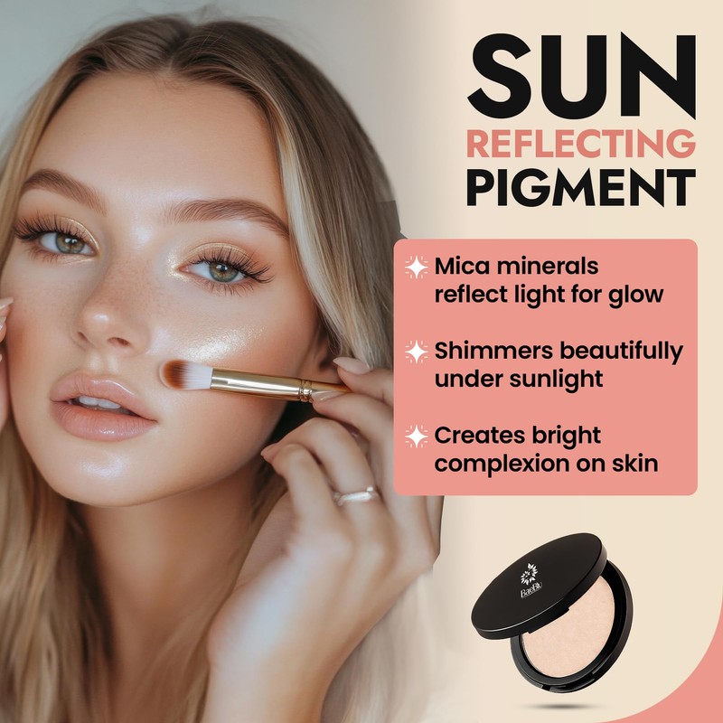 Organic Highlighter Makeup Powder, Diamond Dust - Talc-Free, Lightweight &