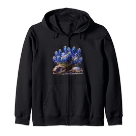 Texas Blue Bonnet, versteinertes Holz und neun gebändertes Gürteltier Kapuzenjacke