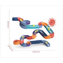 ULata，DIY Baby Kid Bath Tub Shower Toy, Water Slide Toy Track with Suction Cup, Toy Ducks, Water Toys for Bathtub. (A-7, 48pc)