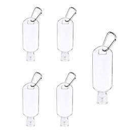 Wacnune 5 Pcs 50ml Refillable Bottles Travel Containers Empty Plastic Bottles with Hook Carabiner Belt Clip
