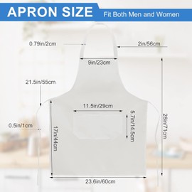 Incisite 12 Pack Bib Apron,White Aprons Bulk,Unisex Plain Bib Aprons with 2 Pockets,Blank Apron with Long Ties for Adults Cooking Painting BBQ Grilling Baking Machine Washable,70 x 60 CM(White)