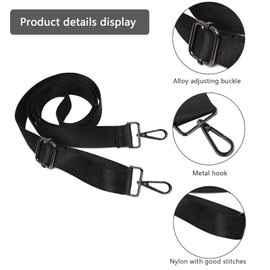 Anseom Universal Replacement Crossbody Bag Strap Changeable Shoulder Straps for Handbags Wide Purse Straps Adjustable Strap for Messenger Bags with Metal Swivel Hooks for Camera Duffle Laptop