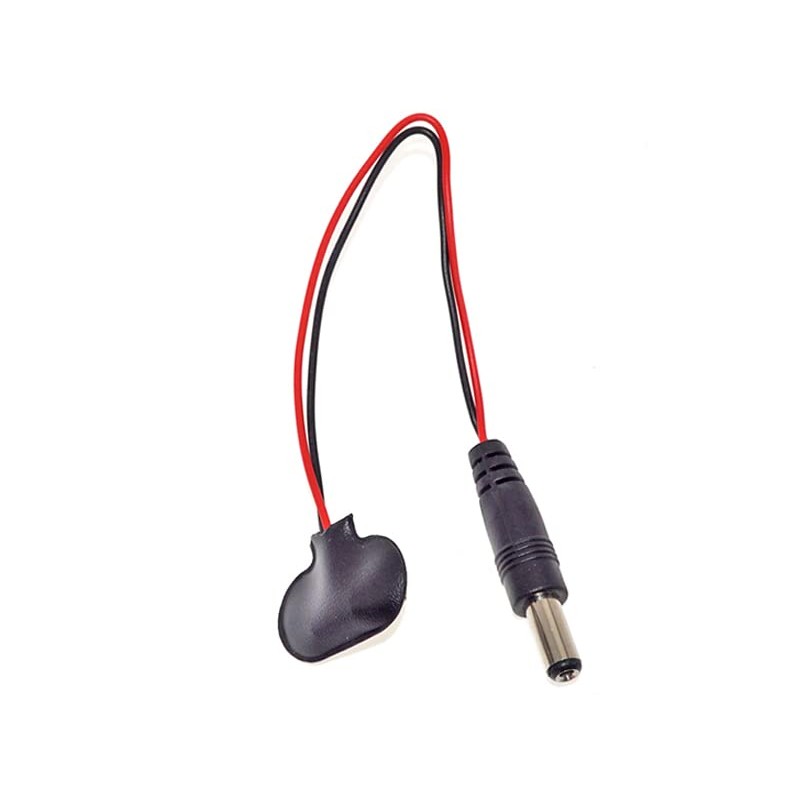 9V Battery Clip with 2.1mm X 5.5mm Male DC Plug,
