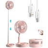 AICase Stand Fan,Folding Portable Telescopic Floor/USB Desk Fan with 10800mAh