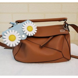 Handmade Sun Eye Glasses Box Animal Case PU Leather Eyewear Protection Bag - Bright Chrysanthemum