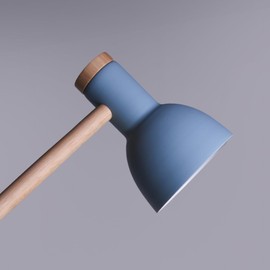 Bel Air Home - TEACHER Series 1xE-27 Desk Lamp Metal and Wood for Stylish Working and Learning Living Room or Bedroom Colour: Natural (BLUB NOT INCLUDED) (BLUE)