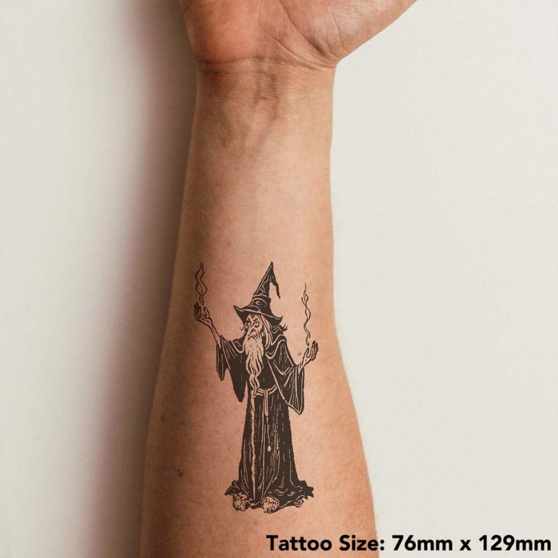 Azeeda 'Zauberer spricht einen Zauber' Temporäres Tattoo - Hautfreundlicher &