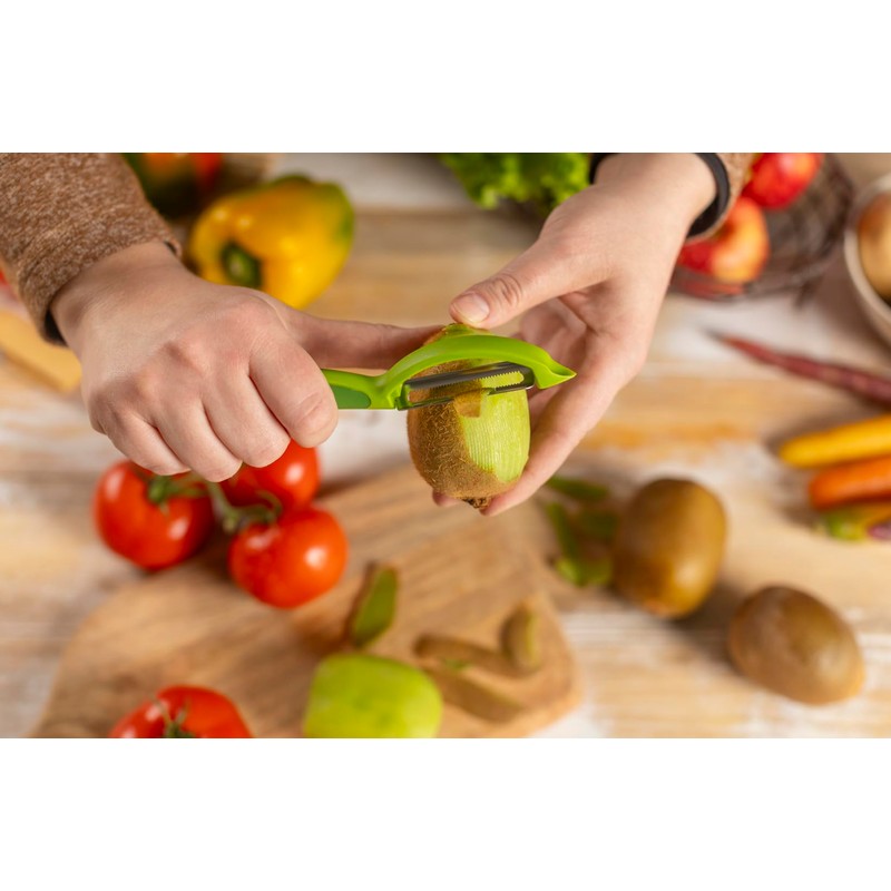 KUHN RIKON Piranha Swivel Peeler Green Sharp Stainless Steel Blade