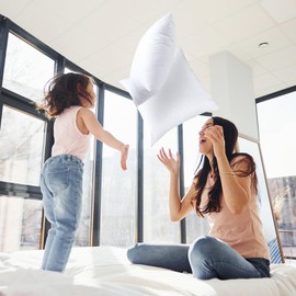 Artscope Synthetic Down Lumbar Pillow Insert, 12x16 Down Alternative Throw Pillow Insert. Ultra Soft Fluffy Sleeping Pillow with 100% Cotton Cover, Decorative Pillows-White.