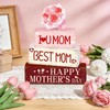 HABDJILTY 4 Pcs Happy Mother’s Day Wooden Table Decorations Best