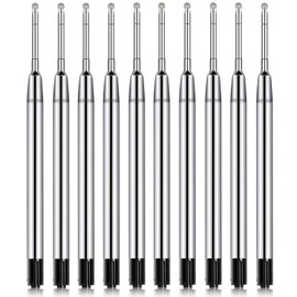 Nivofu 10 Pcs Ballpoint Pen Refills, Replaceable Ballpoint Pen Refills, Metal Pen Refill 4inch,Smooth Writing Replacement Gel Ink Refills for Ballpoint Pen School Office Supplies (Black and Blue) (BLUE)
