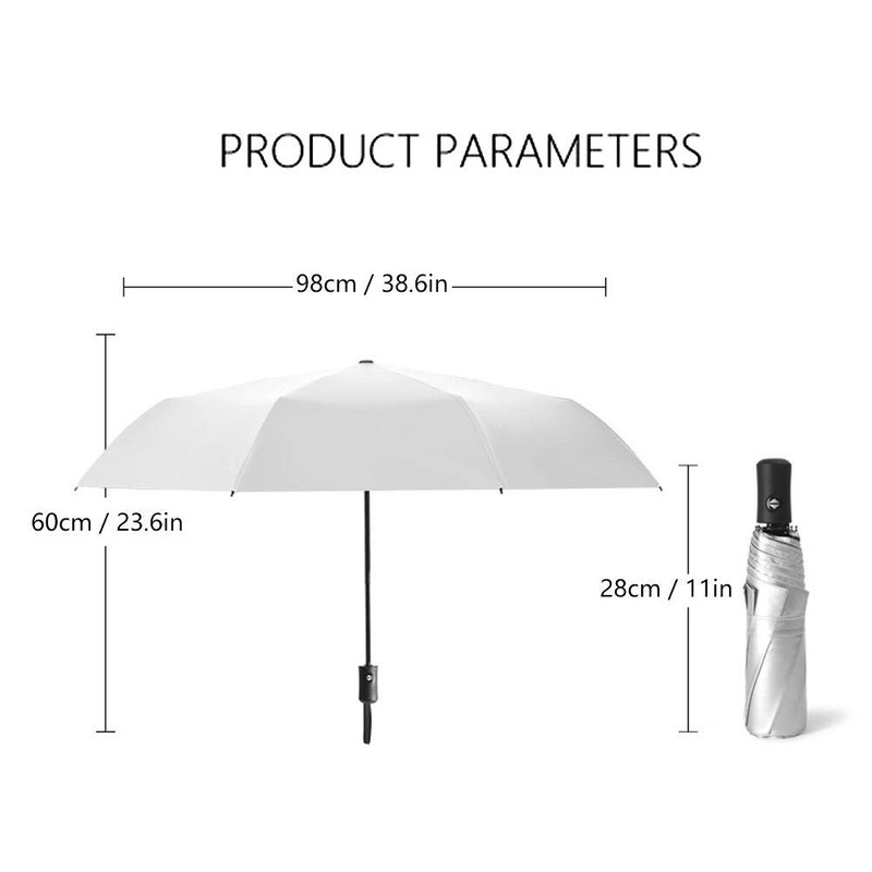 Atyhao Parasol Folding Waterproof Umbrella Portable 3 Folding Automatic Parasols