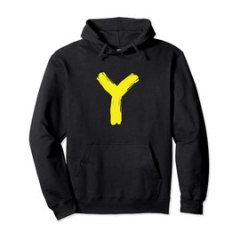 Creative Bold Yellow Letter Y - Design Alphabet - Marker Pullover Hoodie