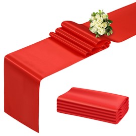 BDDC Red Table Runner 12x108 Inch - 4 Pack Satin Table Runners, Smooth Table Runner for Party Wedding Banquets Birthday