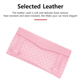 Car Tissue Holder, Car Visor Tissue Holder, PU Leather Car Tissue Holder, Car Sun Visor Accessories for Universal Auto Men Women (Pink, One Size)