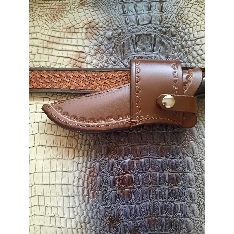 Custom Cross Draw Leather Knife Sheath for Buck 119 Knife,