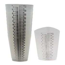 32 oz Graduated Plastic Triangular Container Three-Sided Beaker for Measuring and Mixing (10 Pack)