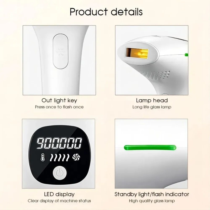Professional 900,000 Flashes 5 Levels Laser Epilator Machine