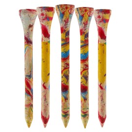 100 Pcs 70mm Tie Dye Colour Bamboo Golf Tees 70mm 2 3/4" Eco Friendly Biodegradable
