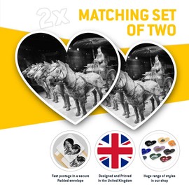 2 x 15cm He Stickers - BW - Terracotta Army China Horse Decals 38153