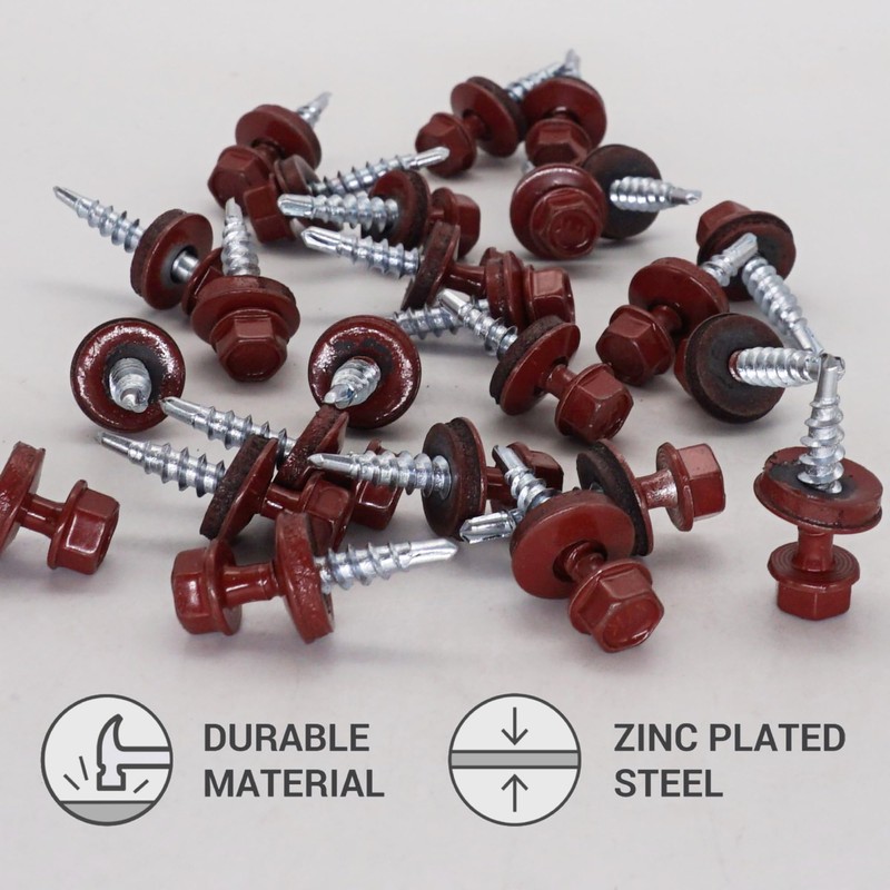 SKIR'CO (Pack of 50) Roofing Bolts, Hex Head 4.8 x