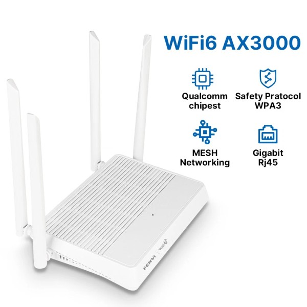 Fenvi FV-AX3000WR WiFi 6 Router, Dual Band 2.4/5GHz Home Wireless