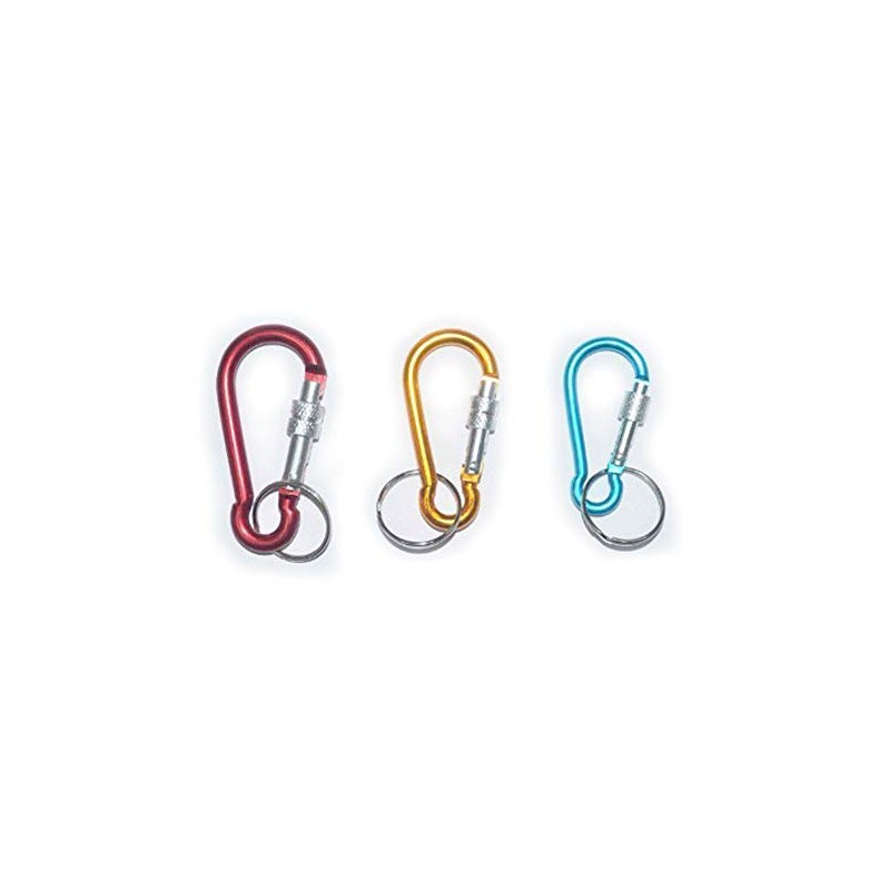 NO.7 Set of 4 Aluminum Alloy Screw Lock Carabiner Spring