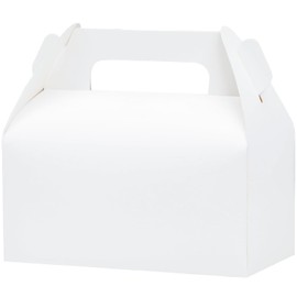 UnicoPak 10 Pack White Gable Treat Boxes Party Favor Boxes Goodie Gift Boxes for Snacks Cookie Candy Toys Birthday Party Wedding Shower Holidays 6.5x3.5x4 Inches