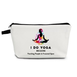 YULUENZE Yoga Gifts I Do Yoga Makeup Bag Travel Toiletry Organizer Zipper Pouch Birthday Christmas Gift Cosmetic Bag for Women Yoga Lovers Yoga Teachers Friends Sisters