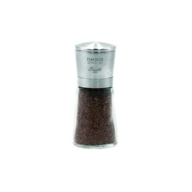 Bisetti Falx Seeds – Macinasemi Speciali con Tappo in Acciaio Inox, Made in Italy, Vetro e Metallo, Colore Argento/Trasparente, Altezza 14,5 cm
